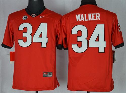 Bulldogs #34 Herschel Walker Red Stitched Youth NCAA Jersey